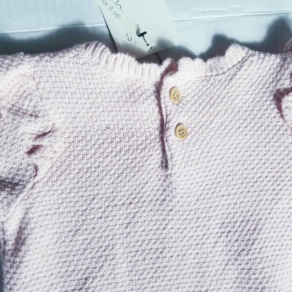 NWT MODERN MOMENTS GERBER KNIT ONESIE SIZE 6-9 MONTHS PINK WITH RUFFLES